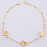 Pulso Espiga Trio De Treboles 2.45 g / 18.5 cm / 1.6 mm Oro Amarillo 18K