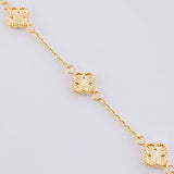 Pulso Espiga Trio De Treboles 2.45 g / 18.5 cm / 1.6 mm Oro Amarillo 18K