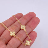 Pulso Espiga Trio De Treboles 2.45 g / 18.5 cm / 1.6 mm Oro Amarillo 18K
