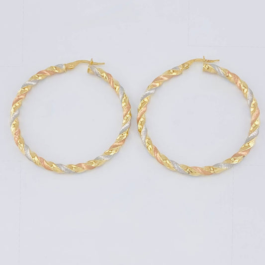 Candongas Entorchada Torsal 3.9 g / 4.2 cm Tres Oros 18K