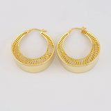 Candongas Mezzaluna Rayada 9.2 g / 3.4 cm Oro Amarillo 18K