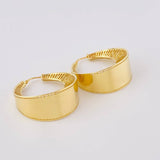 Candongas Mezzaluna Rayada 9.2 g / 3.4 cm Oro Amarillo 18K