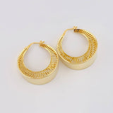 Candongas Mezzaluna Rayada 9.2 g / 3.4 cm Oro Amarillo 18K