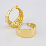 Candongas Mezzaluna Rayada 9.2 g / 3.4 cm Oro Amarillo 18K