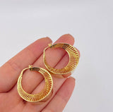 Candongas Mezzaluna Rayada 9.2 g / 3.4 cm Oro Amarillo 18K