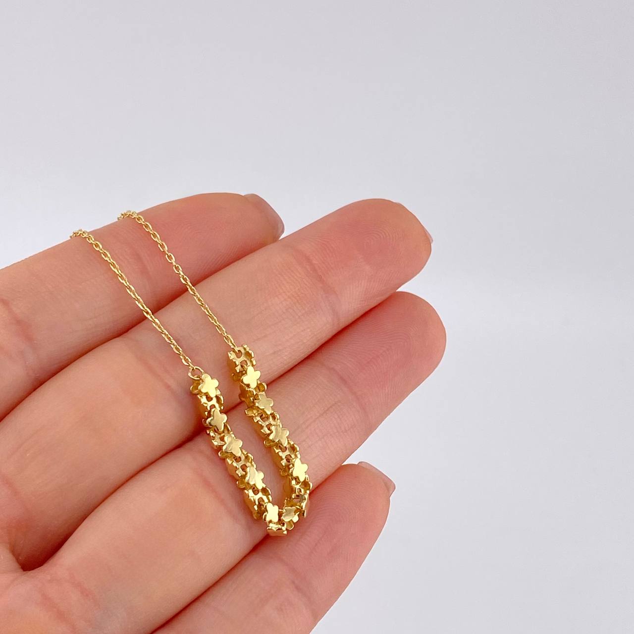 Pulso Aro Seguido Estrellado 2.6 g / 18 cm / 0.7 mm Oro Amarillo 18K