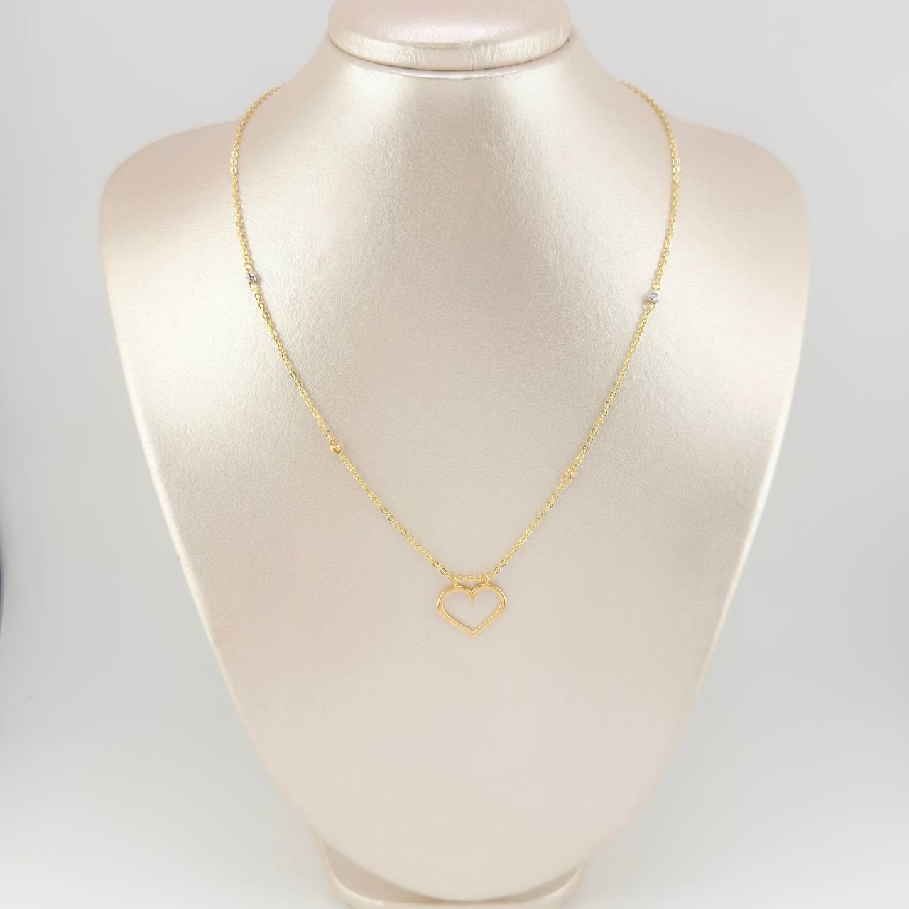 Cadena Aro Seguido Silueta Corazón 3.65g / 45cm / 3.65mm Tres Oros 18K