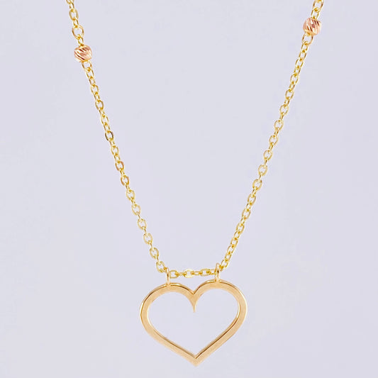 Cadena Aro Seguido Silueta Corazón 3.65 g / 43.5 cm / 3.65 mm Tres Oros 18K