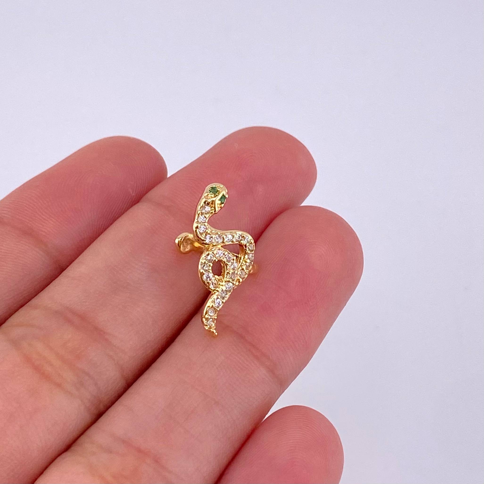 Piercing Earcuff Simulador Serpiente 1.55 g / 2 cm Oro Amarillo 18K