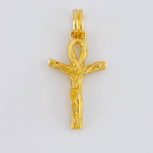 Dije Cruz Cristo Ansada 5.6 g / 4 cm Oro Amarillo 18K