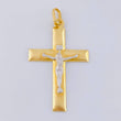 Dije Cruz Cristo 3 g / 5 cm Dos Oros Amarillo Blanco 18K