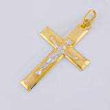 Dije Cruz Cristo 3 g / 5 cm Dos Oros Amarillo Blanco 18K