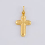 Dije Cruz Mate 1.15 g / 2.5 cm Dos Oros Amarillo Blanco 18K