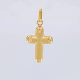 Dije Cruz Mate 1.15 g / 2.5 cm Dos Oros Amarillo Blanco 18K