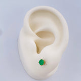 Topos Cuatro Garras Esmeralda 1gr / Oro Amarillo 18K &