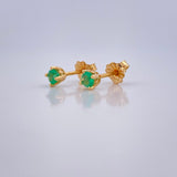 Topos Cuatro Garras Esmeralda 0.9gr / Oro Amarillo 18K &