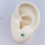 Topos Cuatro Garras Esmeralda 0.9gr / Oro Amarillo 18K &