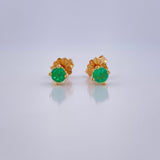 Topos Cuatro Garras Esmeralda 0.9gr / Oro Amarillo 18K &