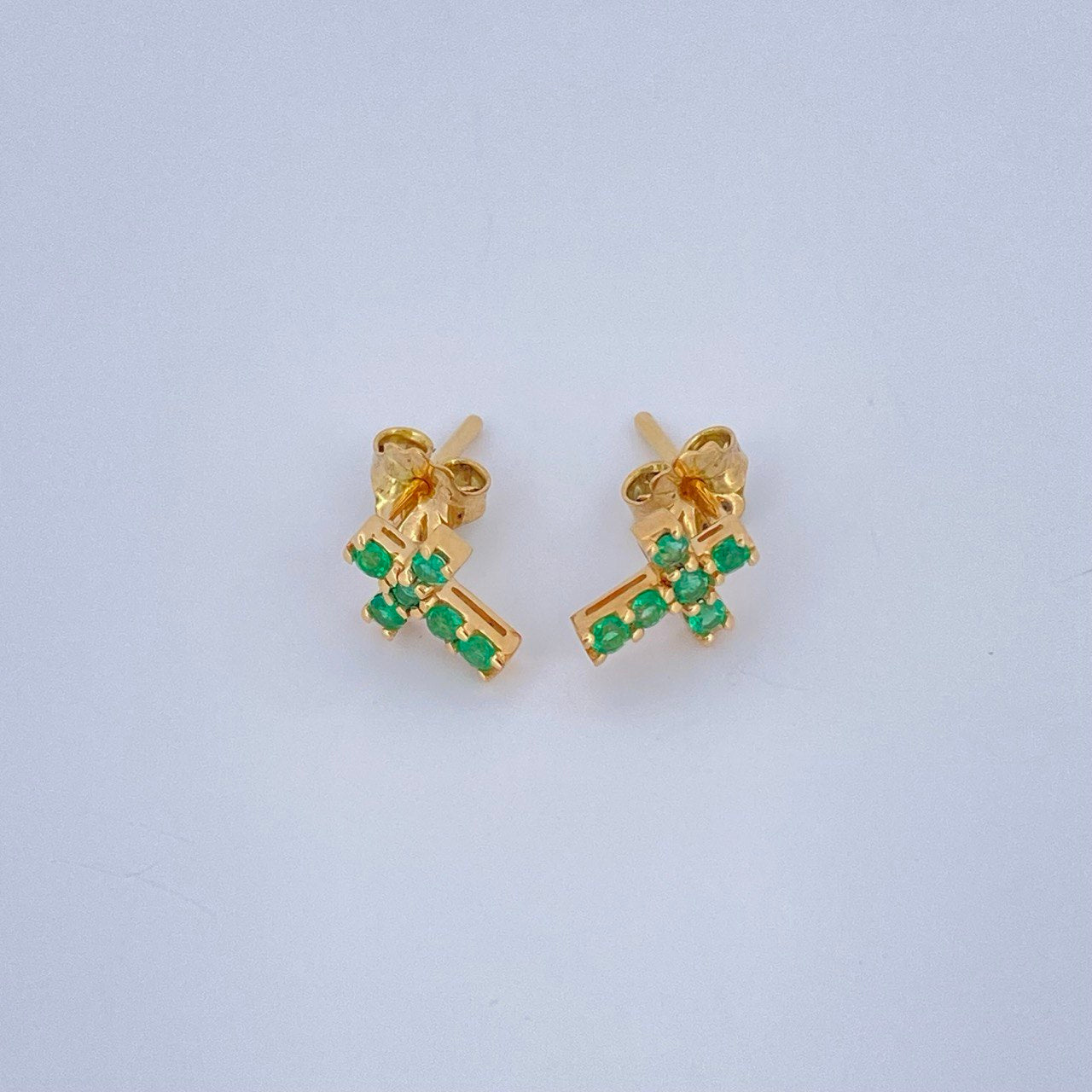 Topos Cruz Esmeralda  1.15gr / Oro Amarillo 18K &
