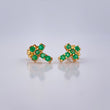 Topos Cruz Esmeralda  1.15gr / Oro Amarillo 18K &