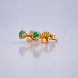 Topos Cuatro Garras Esmeralda  0.75gr / Oro Amarillo 18K $