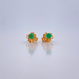 Topos Cuatro Garras Esmeralda  0.75gr / Oro Amarillo 18K $