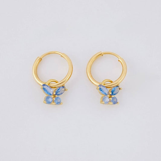 Candongas Dije Mariposa 0.65g / 1.2cm Oro Amarillo 18K