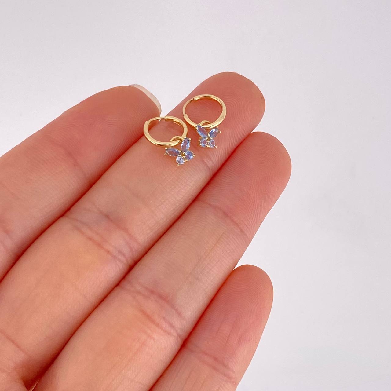 Candongas Dije Mariposa 0.65g / 1.2cm Oro Amarillo 18K