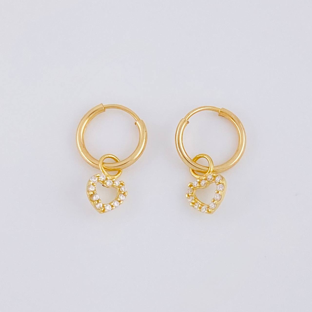 Candongas Dije Corazón 0.65g / 1.2cm Oro Amarillo 18K