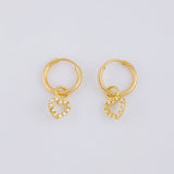 Candongas Dije Corazón 0.65g / 1.2cm Oro Amarillo 18K