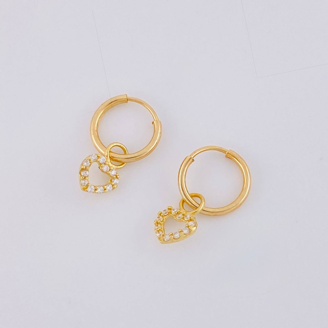 Candongas Dije Corazón 0.65g / 1.2cm Oro Amarillo 18K