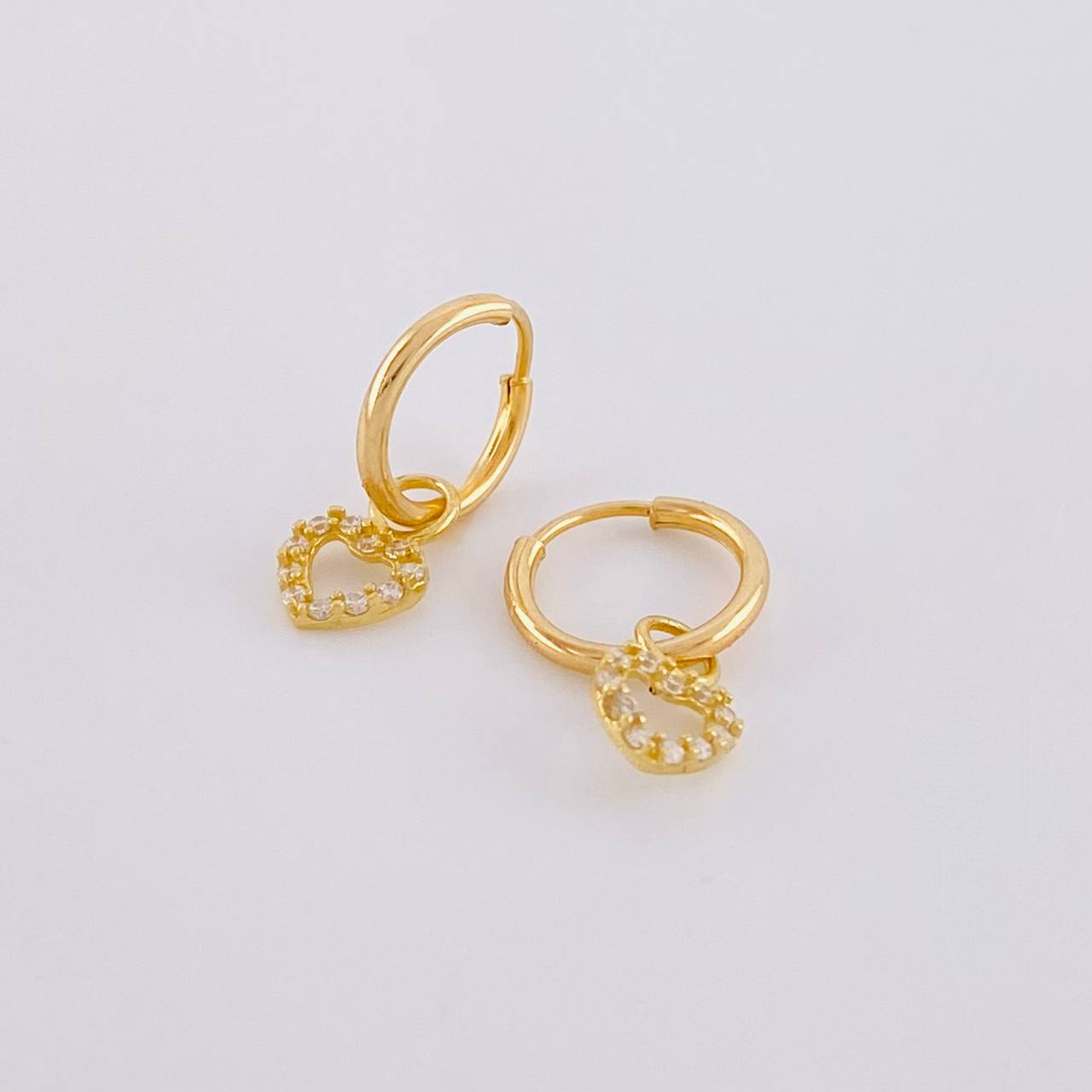 Candongas Dije Corazón 0.65g / 1.2cm Oro Amarillo 18K