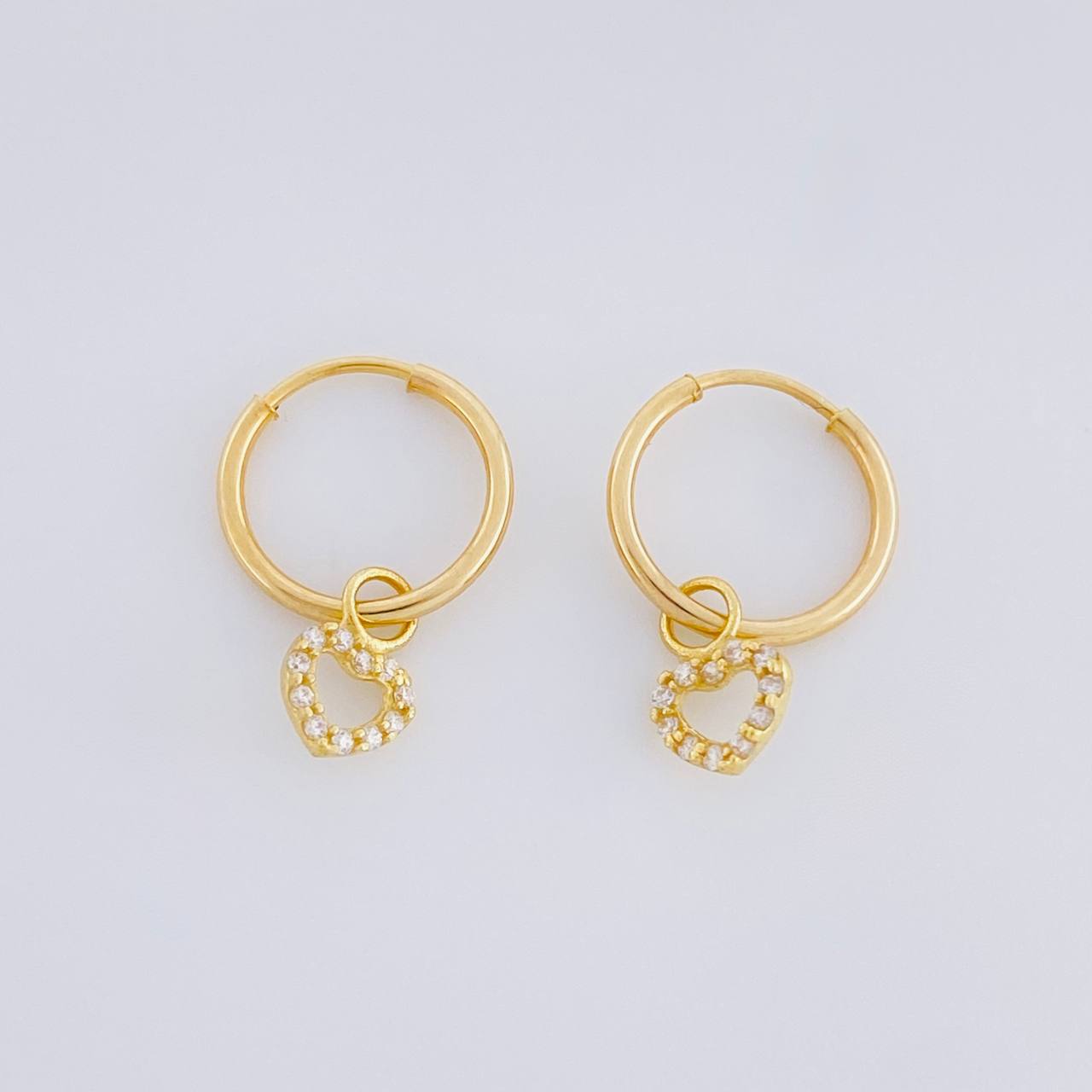 Candongas Dije Corazón 0.7g / 1.6cm Oro Amarillo 18K