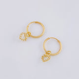 Candongas Dije Corazón 0.75g / 1.6cm Oro Amarillo 18K