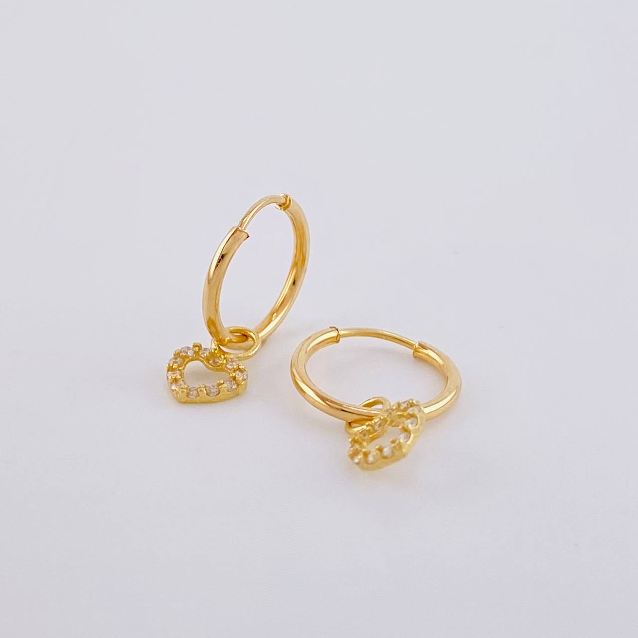 Candongas Dije Corazón 0.75g / 1.6cm Oro Amarillo 18K