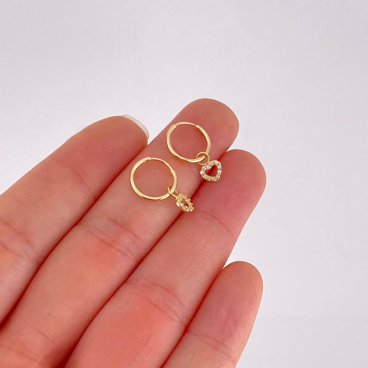 Candongas Dije Corazón 0.7g / 1.6cm Oro Amarillo 18K