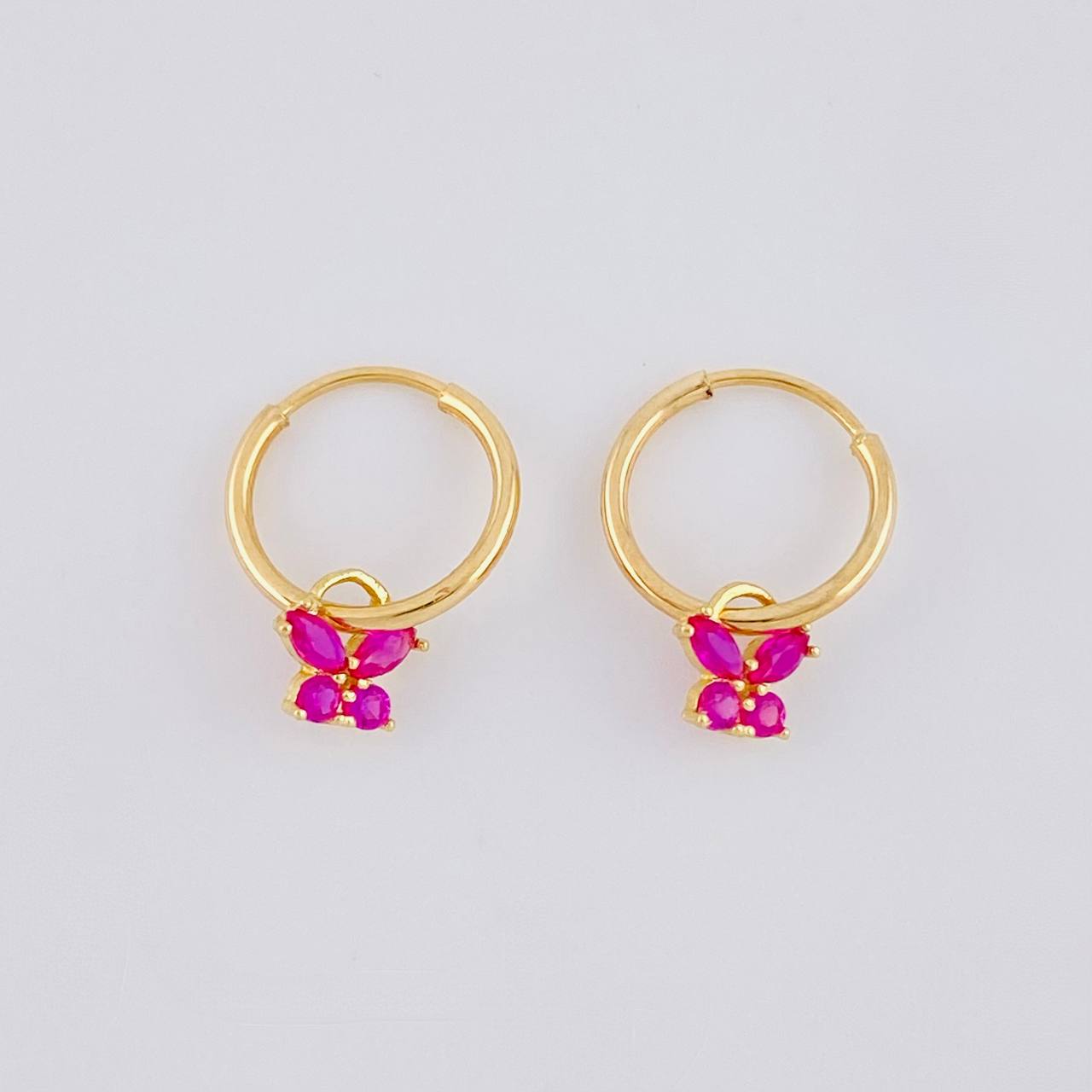 Candongas Dije Mariposa 0.65g / 1.2cm Oro Amarillo 18K