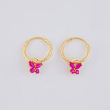 Candongas Dije Mariposa 0.75g / 1.4cm Oro Amarillo 18K
