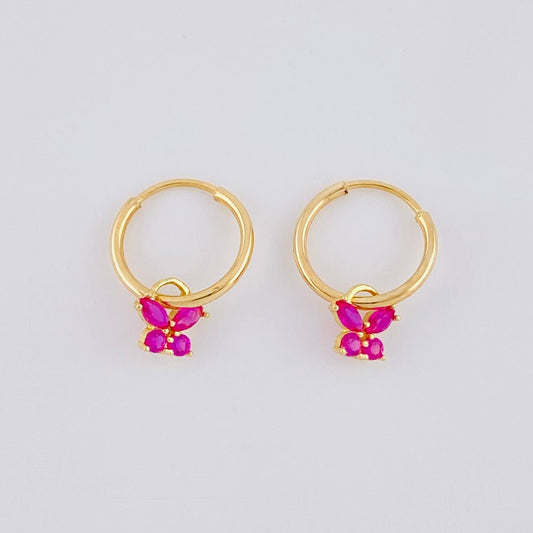 Candongas Dije Mariposa 0.65g / 1.2cm Oro Amarillo 18K