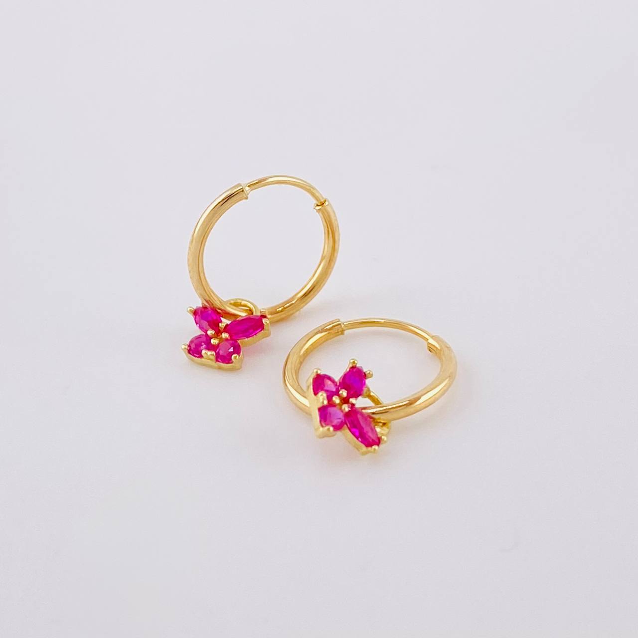 Candongas Dije Mariposa 0.65g / 1.2cm Oro Amarillo 18K