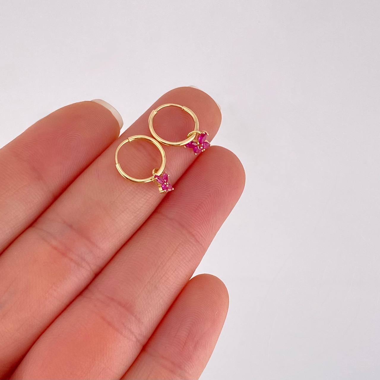 Candongas Dije Mariposa 0.65g / 1.2cm Oro Amarillo 18K