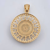 Dije Medalla Medusa 14.15gr / 5.3cm / Circones Blancos Negros Tres Oros 18K $