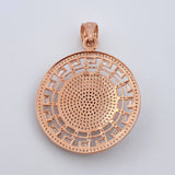 Dije Medalla Medusa 14.05gr / 5.3cm / Circones Blancos Dos Oros Blanco Rosa 18K $