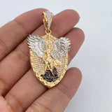 Dije San Miguel Arcangel 10.15gr / 4.63cm / Circones Blancos Tres Oros 18K $