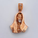 Dije Rostro Cristo 10.25gr / 3.9cm / Dos Oros Blanco Rosa 18K $