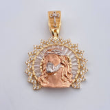 Dije Rostro De Jesus Aureola 8gr / 3.7cm / Circones Blancos Tres Oros 18K $