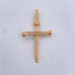 Dije Cruz Clavo 4.15gr / 4.6cm / Circones Blancos Oro Amarillo 18K $