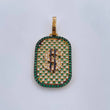 Dije Placa Signo Dólar 5.05gr / 3.4cm / Circones Blancos Verdes Dos Oros Negro Amarillo 18K $