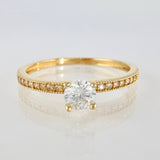 Anillo Solitario Bordeado 1.55gr / T7 3/4 / Oro Amarillo 18K ©