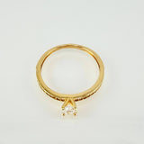 Anillo Solitario Bordeado 1.55gr / T7 3/4 / Oro Amarillo 18K ©